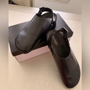 Brand New Seychelles Black Leather Mules Sz. 9